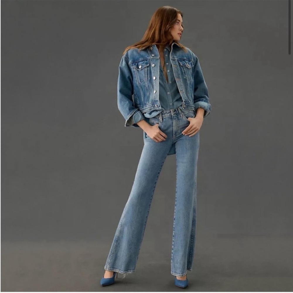 AMO Georgia Flare‎ Respect Mid Rise Flare Leg Long Inseam NWT Sz 24